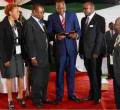 Members of the Board of the Kenya USA Diaspora SACCO with President Kenyatta at a luncheon they hosted in honor of  participants  of Diaspora Conference held at Windsor Golf and country club in April, 2015.