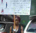 Kenyan Woman Carries Placard on the Streets Looking for a Mzungu Husband