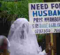 Placard-Carrying Nairobi Woman in Search of Husband Re-Unites with Father after 22 Years