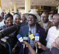 Raila Gets a Grand Reception after Landing at Kisumu International Airport