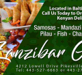 Call Zanzibar Grill in Baltimore, MD to Order Your Favorite Kenyan Delicacies