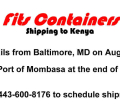 Fits Containers Collecting Items for Shipment to Kenya - Call to Schedule Pickup