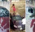 Video of Kenyan Girl Smashing Boyfriend's Mercedes Benz for Allegedly Cheating on Her Goes Viral Online