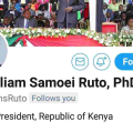 Deputy President William Ruto Quickly Updates Twitter Bio after Acquiring PhD