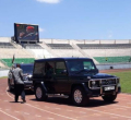 Uhuru Drives Himself to Nyayo Stadium in Nairobi