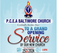 PCEA Baltimore Church Grand Opening Service: Sunday, August 25, 2024