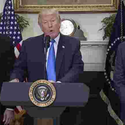 US President Donald Trump unveils the RAISE Act at the White House on Wednesday, accompanied by (left) Republican senators Tom Cotton (AR) and David Perdue (GA) US Green Card Lottery Program in Jeopardy as Donald Trump Unveils New Immigration Reform Bill, "RAISE Act"