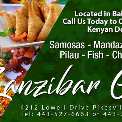 Call Zanzibar Grill in Baltimore, MD to Order Your Favorite Kenyan Delicacies