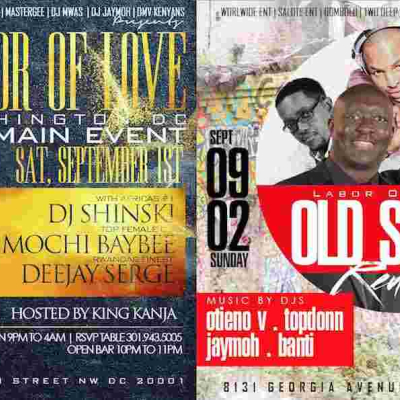 Labor Day Weekend of Extravaganza in the DMV: Featuring DJ Shinski, DJ Mochi Baybee, DJ Otieno V, DJ Banti, King Kanja, etc...