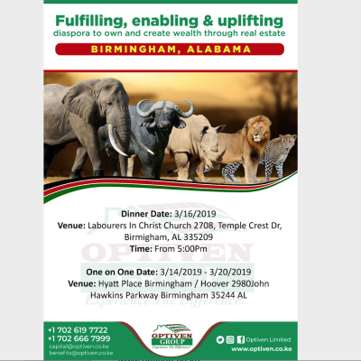 Real Estate Firm Optiven Visits Birmingham, Alabama March 14th to March 20th