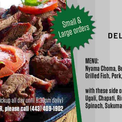 Nyama Choma, Pilau and Other Kenyan Delicacies Available On Order in Baltimore