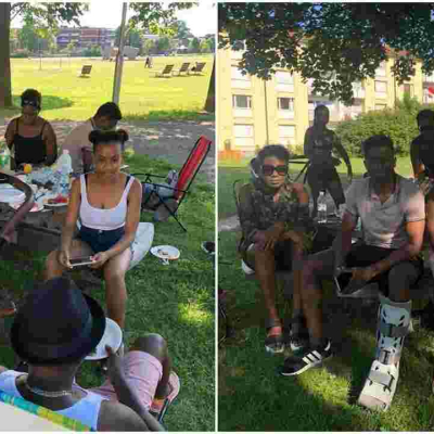 Kenyans in Sweden Pay a Visit to Injured Harambee Stars Defender Eric Ouma