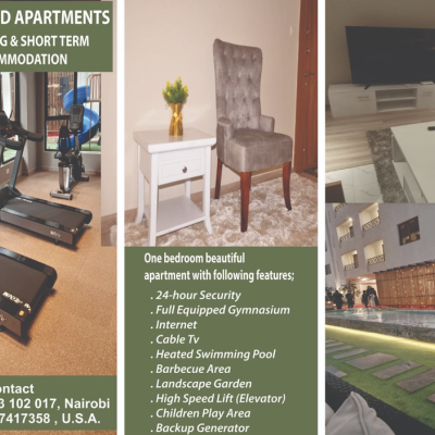 Furnished and Luxurious Apartment available for Long and Short-Term Accommodation in Kileleshwa, Nairobi
