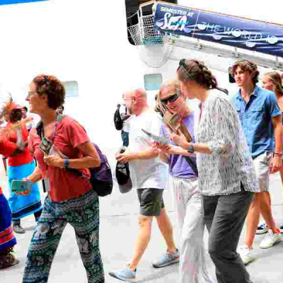 Tourists Disembark From a Cruise Ship That Docked at the Port of Mombasa on January 26, 2023 Kenya to Compel Foreigners to Buy Local Health Cover