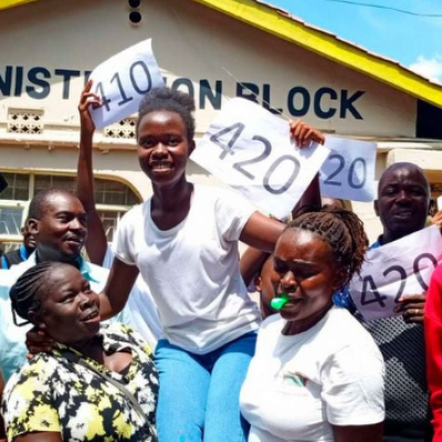 Teachers and Parents at Golden Elite School Kisumu County Celebrating Their top Candidate 2023 KCPE: Public Schools in Nyanza Maintain Exceptional Performance