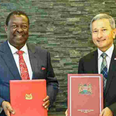 Prime Cabinet Secretary Musalia Mudavadi and Singapore’s Foreign Affairs Minister Vivian Balakrishnan  Kenya and Singapore Ink Landmark Double Taxation Agreement