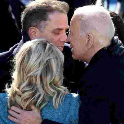 Joe Biden hugs Hunter and Jill Biden Hunter Biden Receives Presidential Pardon for Federal Tax and Gun Charges