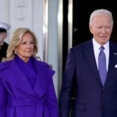 First Lady Jill Biden with President Joe Biden at White House  At Capitol Hill, Jill Biden's Blue Attire Echoes Her 2021 Inaugural Style