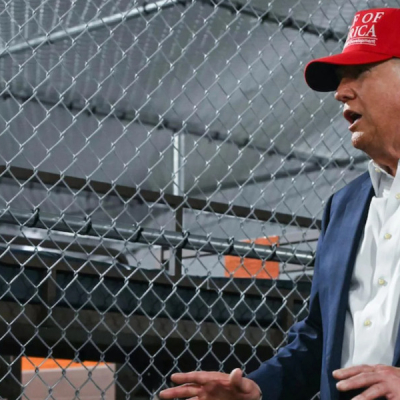 President Donald Trump Trump Tours Controversial 'Alligator Alcatraz' Detention Center in Florida Everglades