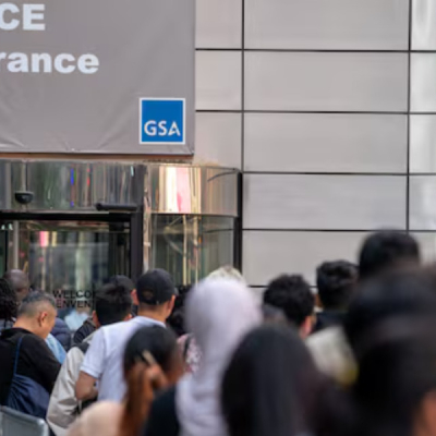 People Lined up to Enter the U.S. Immigration Court, in Manhattan, New York City, Pentagon Authorises Deployment of Military Lawyers for Immigration Cases