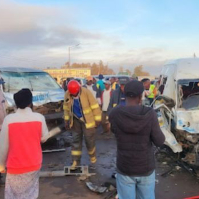 Accident Scene 13 Injured in Head-On Collision on Thika–Mang’u Highway