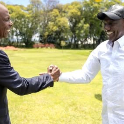 President William Ruto and Kanu Leader Gideon Moi Kanu Joins Kenya Kwanza as Gideon Moi Bows Out of Baringo Race