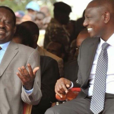 Prime Minister Raila Odinga and  Agriculture Minister William Ruto The Day Raila Suspended William Ruto Over Corruption Allegations