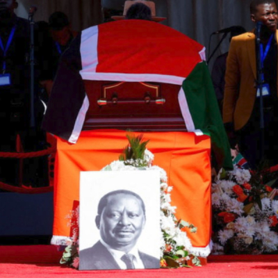 A portrait of Kenya's former Prime Minister Raila Odinga Kenyans Overseas Honour Raila's Legacy of Reform and reconciliation.