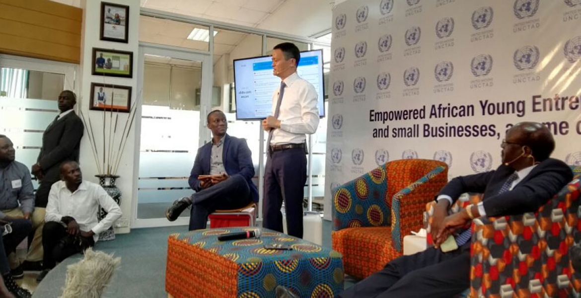 Chinese billionaire Jack Ma speaking during a special session with young entrepreneurs at the University of Nairobi on Thursday Asia's Richest Man, Jack Ma Promises to Market Kenya Abroad