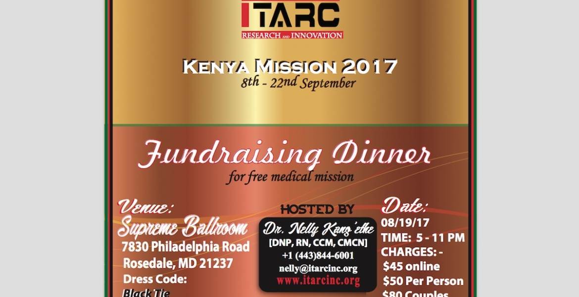 ITARC Fundraising Dinner Gala to Support a Free Medical Mission to Kenya: Sat, Aug 19th in Baltimore, MD