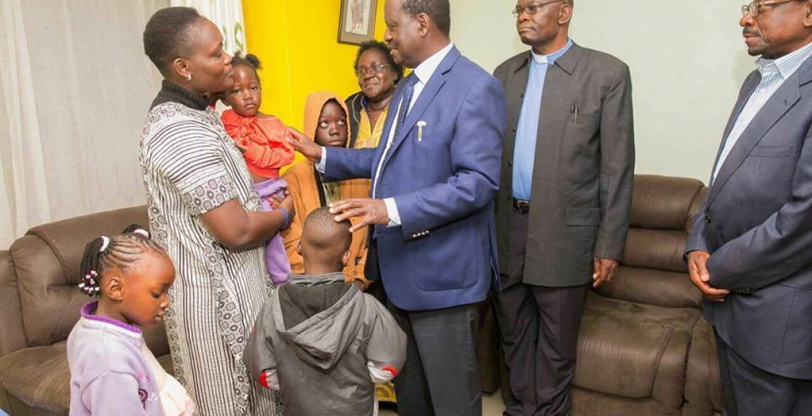 Raila Visits Family of Slain IEBC ICT Director Chris Msando