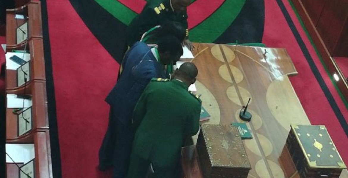 MP Francis Nyenze Shows Up in Parliament for Swearing-in With Oxygen Tank