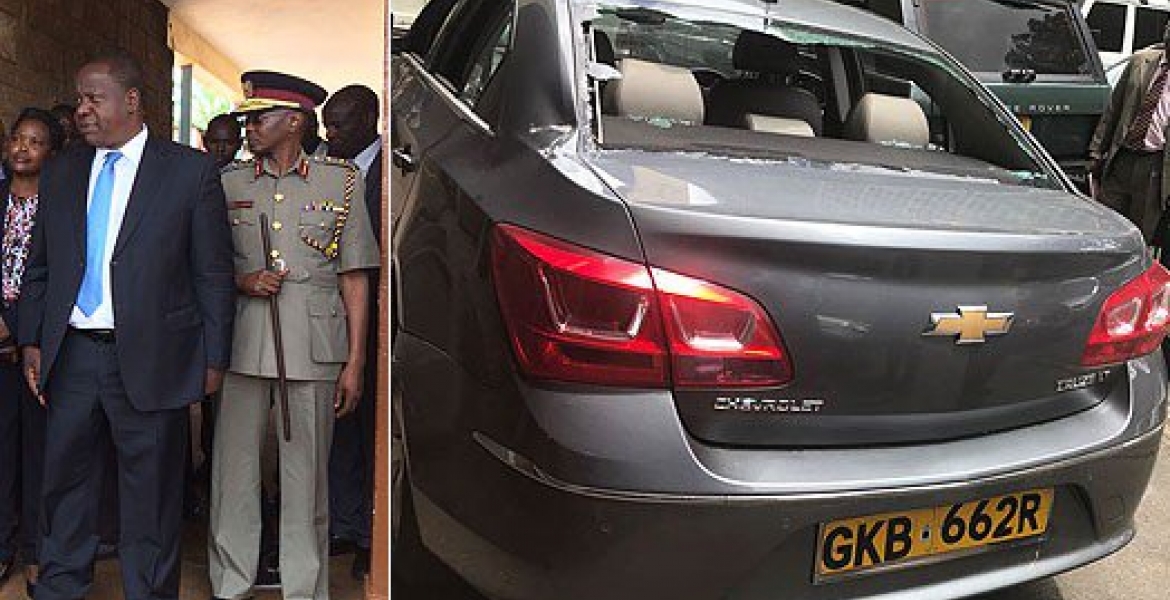 Rowdy Youths Pelt Stones at Interior CS Fred Matiang'i Entourage in Nairobi