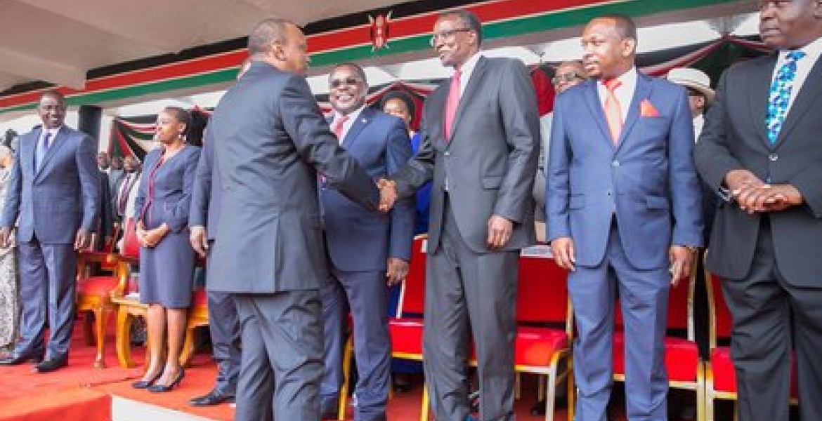 President Uhuru Meets Chief Justice David Maraga for First Time Since Nullification of His Victory