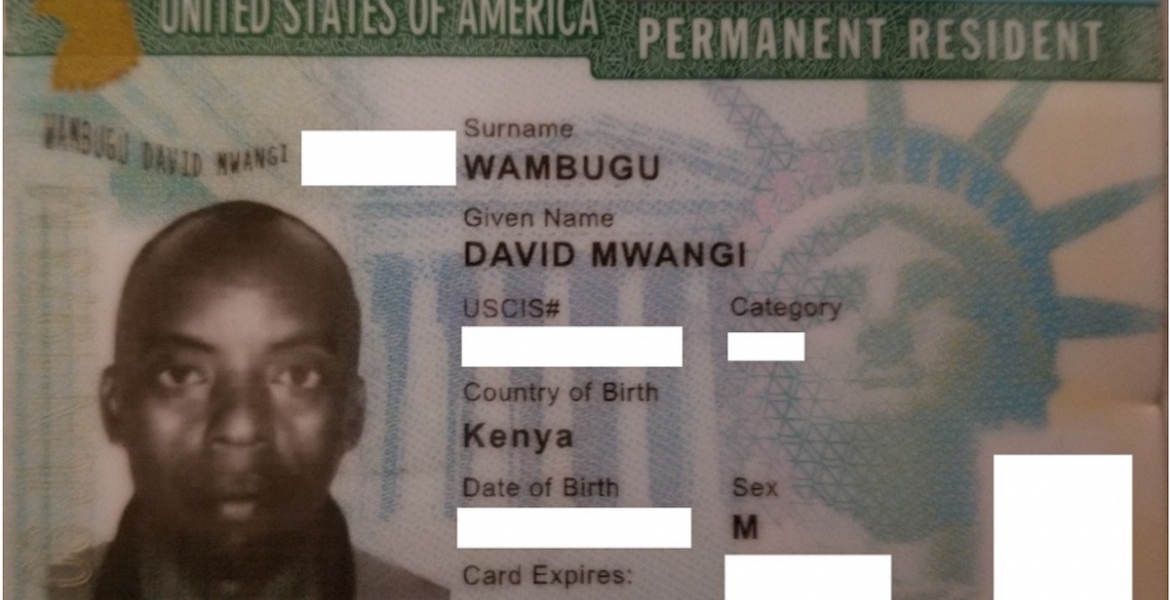 Lost and Found Green Card in Baltimore, MD Belonging to a Kenyan National