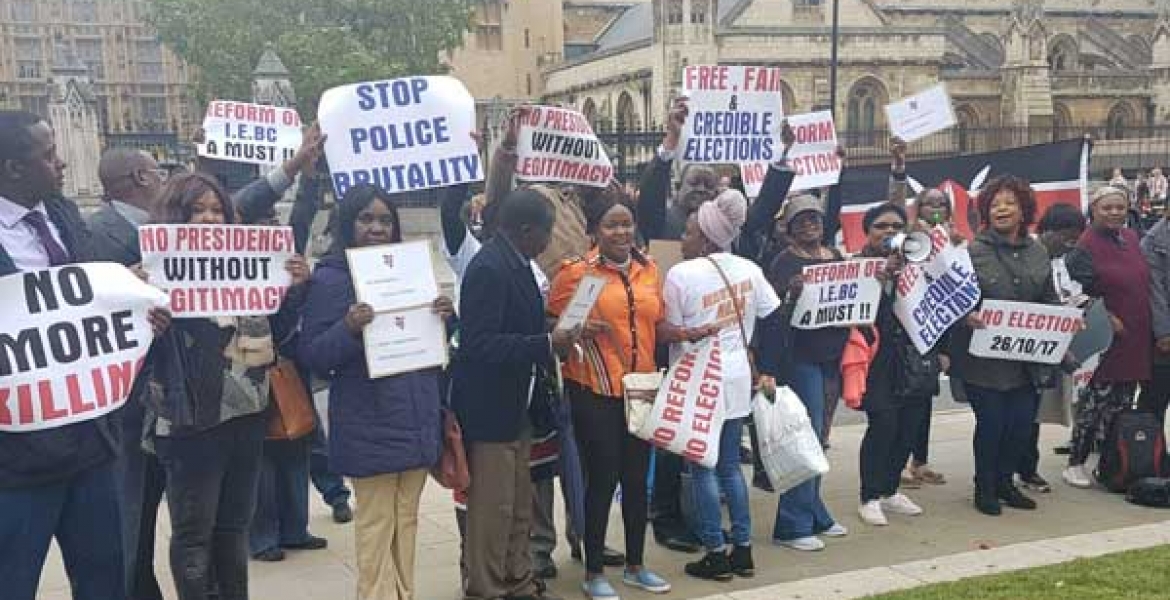 President Uhuru, Raila Supporters Drag their Rivalry to the Streets of London