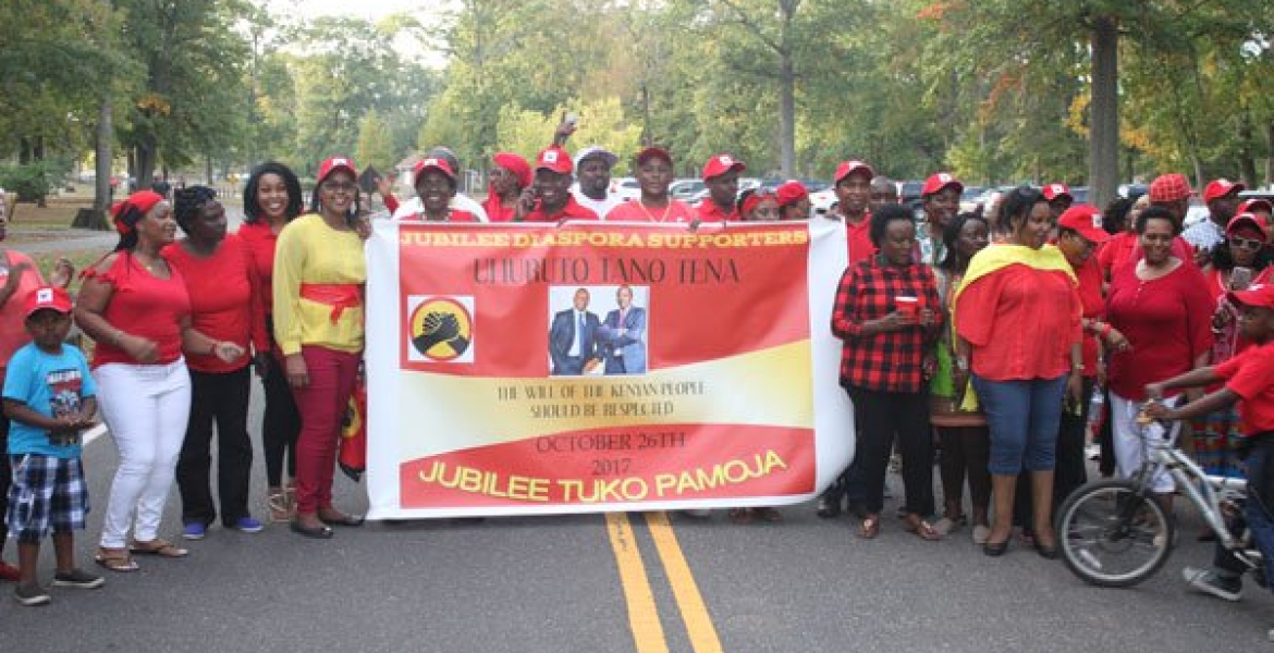 President Uhuru Supporters in the US Hold Demonstration in New Jersey