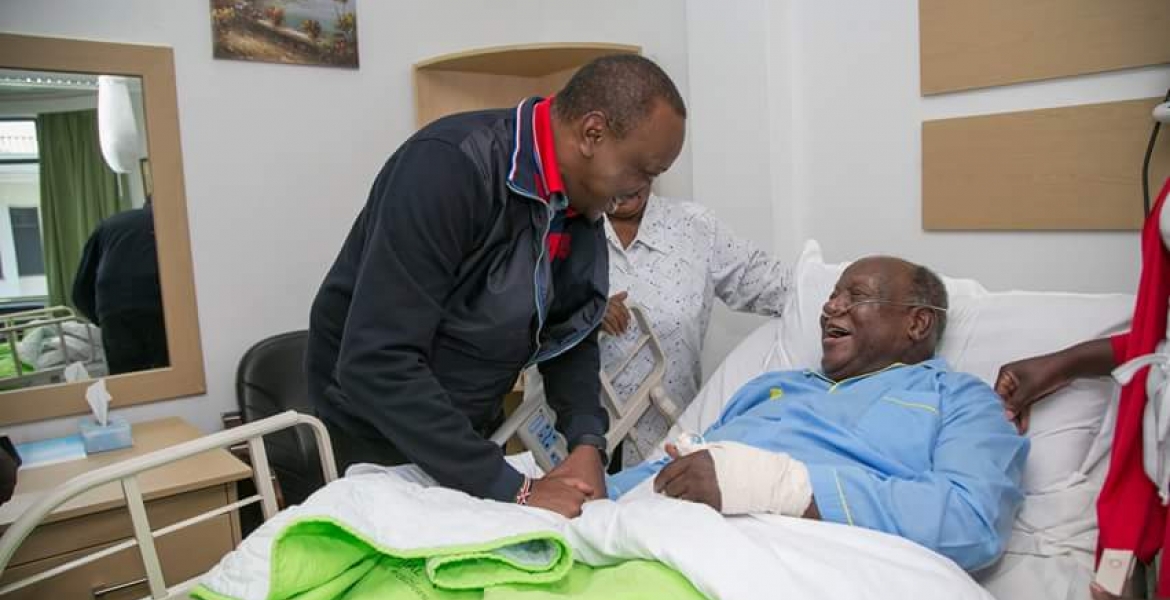 President Uhuru Visits Ailing Veteran Politician Kenneth Matiba