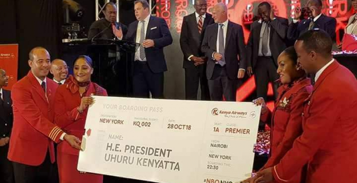 President Uhuru Kenyatta to Fly in Kenya Airways' First Direct Flight to New York in October