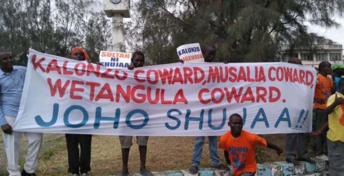 Youths Camp Outside Governor Hassan Joho's Office, Demand He Be Sworn-in as Deputy People's President