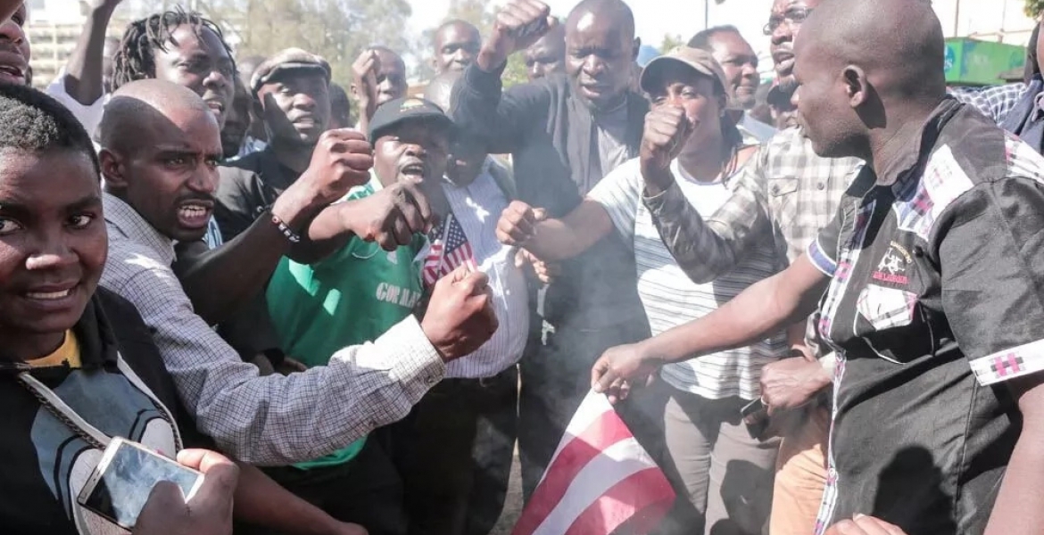Why NASA Youths Burnt American Flags Outside Milimani Law Courts in Nairobi