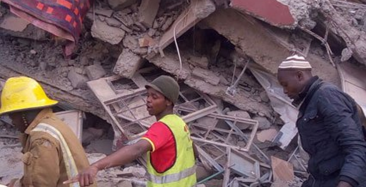 Several People Feared Trapped as 4-Story Building Comes Down in Nairobi
