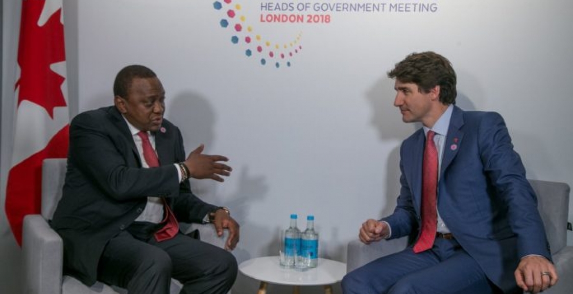 Canadian Prime Minister Justin Trudeau Invites President Uhuru Kenyatta to G7 Summit