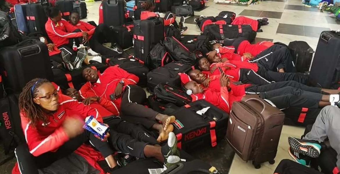 Kenyan Athletes Forced to Spend Night on the Floor at Lagos International Airport in Nigeria