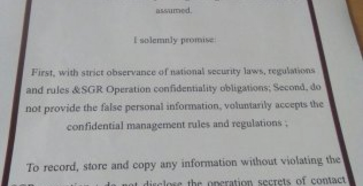 Chinese Bosses Gag Kenyan SGR Workers with Secrecy Contracts After Racism Exposé