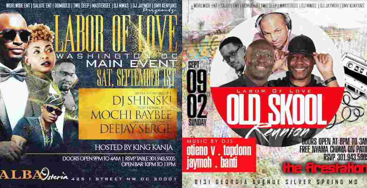 Labor Day Weekend of Extravaganza in the DMV: Featuring DJ Shinski, DJ Mochi Baybee, DJ Otieno V, DJ Banti, King Kanja, etc...