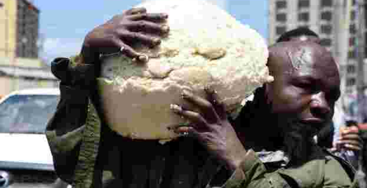 &quot;Ugali Man&quot;: Kenyan Man Pictured Salvaging Ugali as Gov't Demolishes Illegal Structures in Nairobi