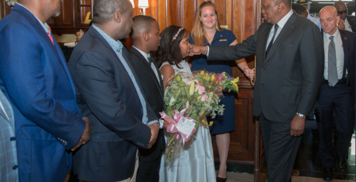 President Kenyatta Lands in the US Ahead of Meeting with Trump