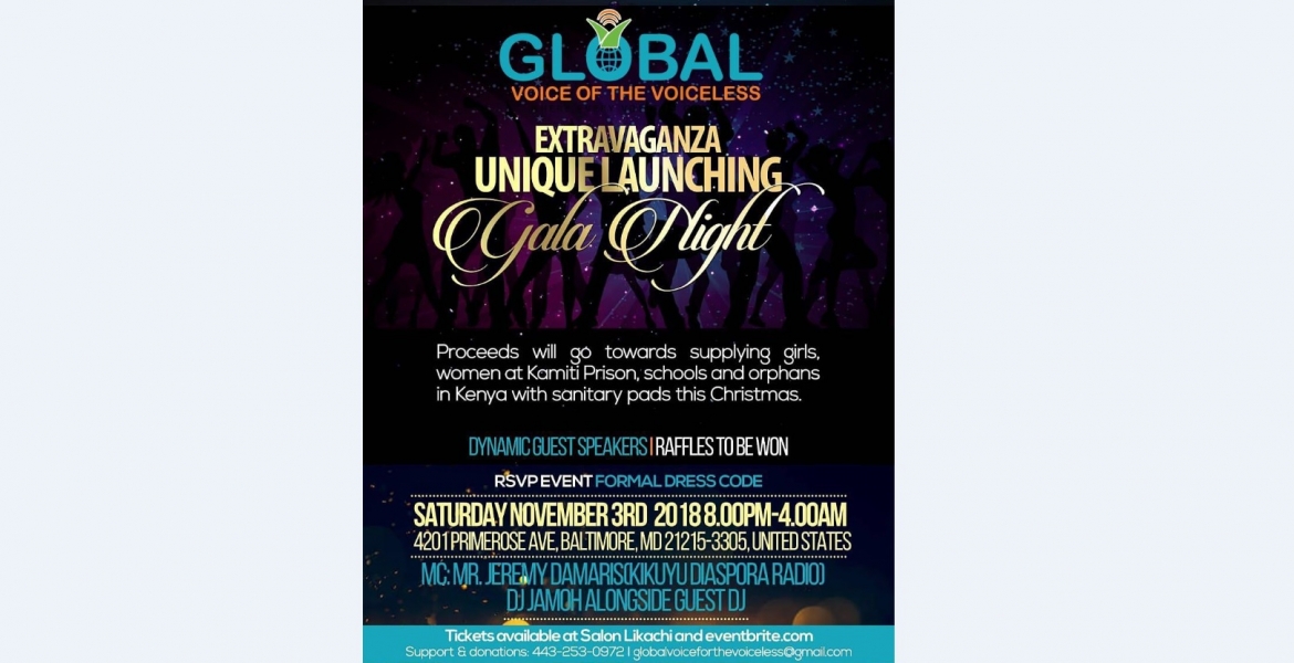 Global Voice of the Voiceless Launching Dinner Gala: Sat, Nov 3rd in Baltimore, Maryland