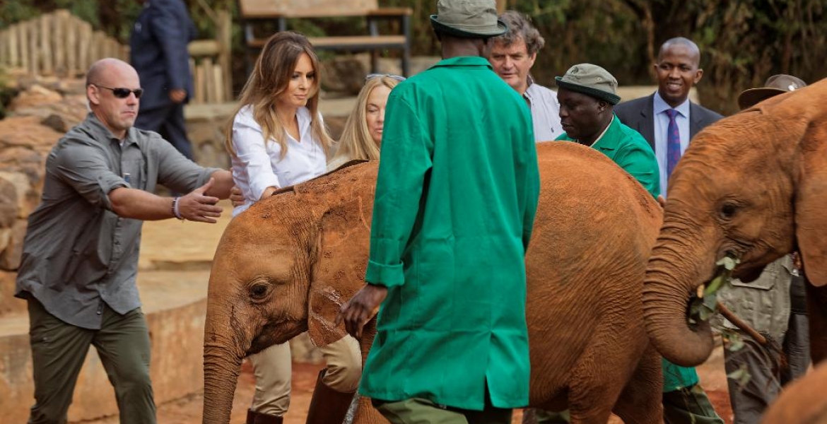 US First Lady Melania Trump Visits Children's Home, Elephant Nursery in Nairobi